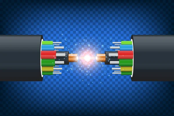 Cable de fibra óptica — Archivo Imágenes Vectoriales