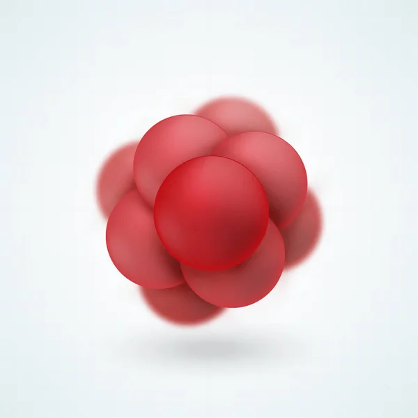 Estrutura molecular abstrata. Grupo de átomos formando molécula — Vetor de Stock