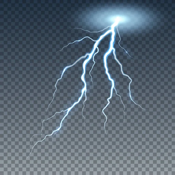 现实闪电与雷霆闪电 — 图库矢量图片