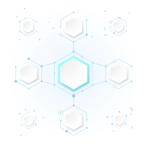 Molécules abstraites avec papier hexagone — Image vectorielle