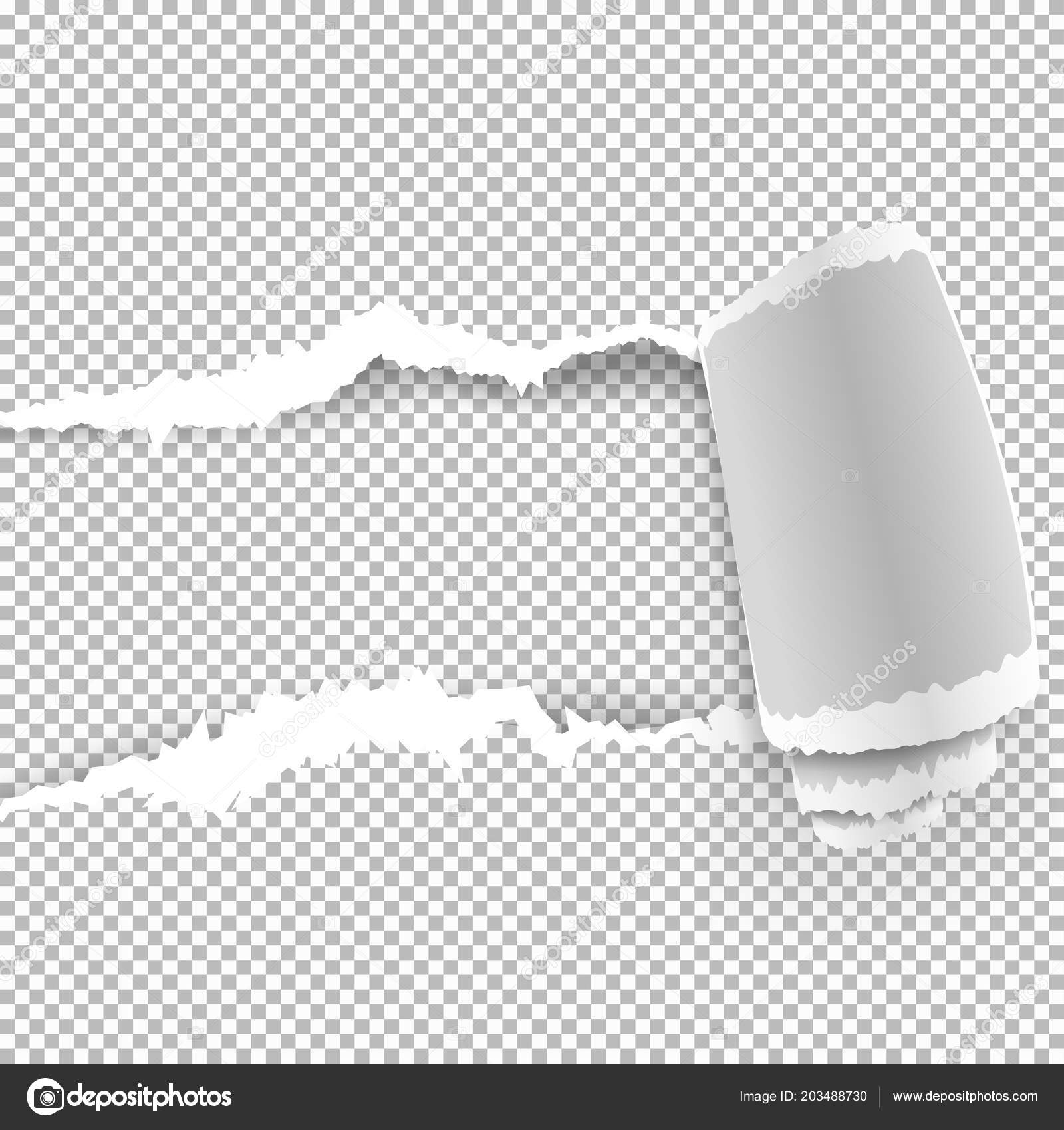 Разорванная бумага на прозрачном фоне