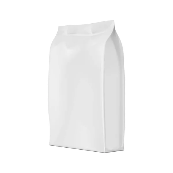 Maquillaje de papel de aluminio en blanco alimentos o bebidas bolsa de embalaje . — Vector de stock