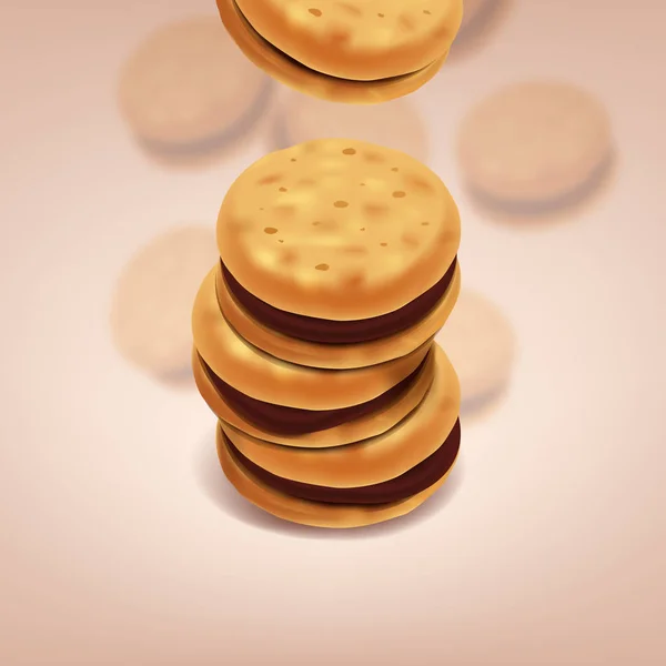 Chocolate cookies illustration — Stock Vector
