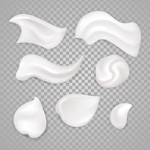 Elementos de crema blanca — Vector de stock