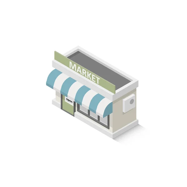 Isometrische winkel markt — Stockvector