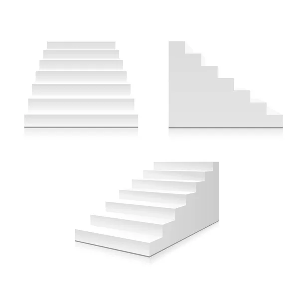 Realistyczne schody. Ilustracja na białym tle na tle — Wektor stockowy