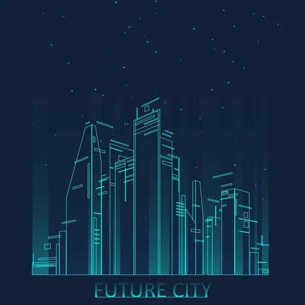 Futura cidade skyline ilustração —  Vetores de Stock