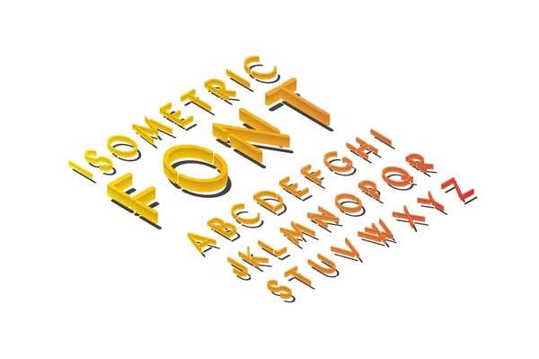 Isometric font alphabet — Stock Vector
