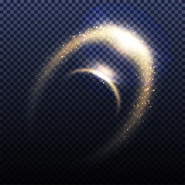 Glinsterende Lichten Van Stardust Illustratie Geïsoleerd Transparante Achtergrond Grafisch Concept — Stockvector