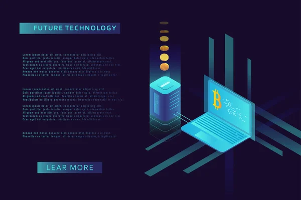 Criptomoeda e ilustração blockchain — Vetor de Stock