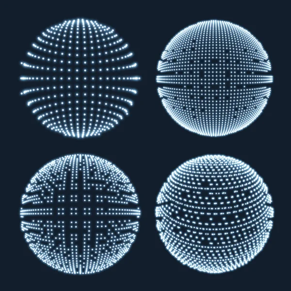 Abstrakte Kugel bestehend aus Punkten — Stockvektor