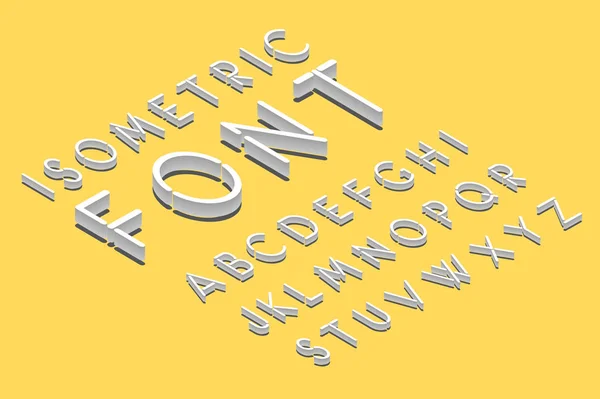 Isometric font alphabet — Stock Vector