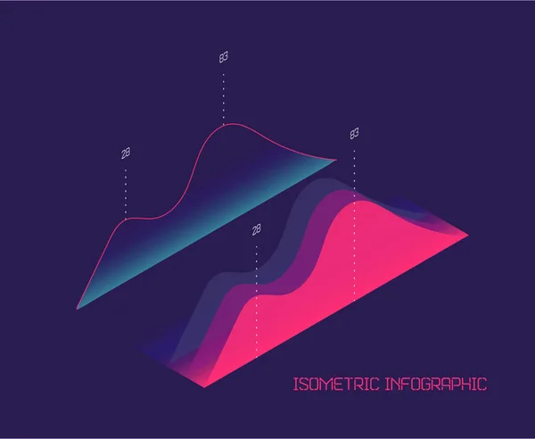 Visualização isométrica de infográficos —  Vetores de Stock