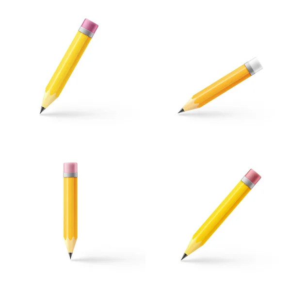 Realistic pencil icon — Stock Vector