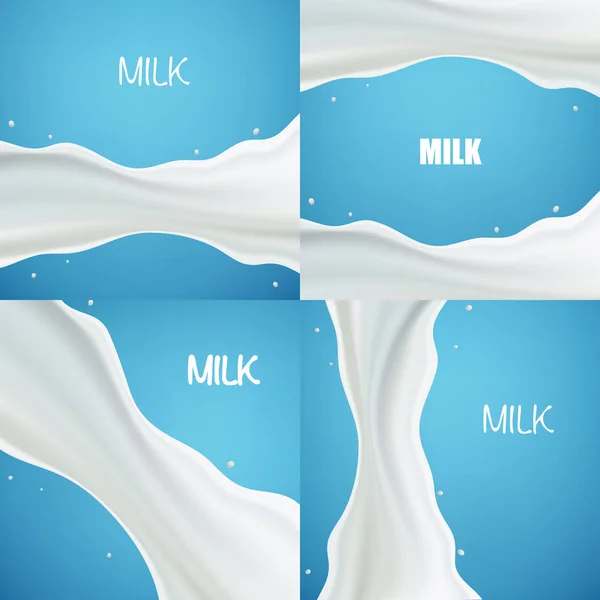 Onda salpicada de leite ou iogurte — Vetor de Stock
