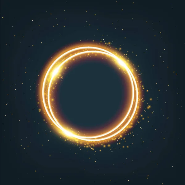 Magic gold circle ljuseffekt — Stock vektor