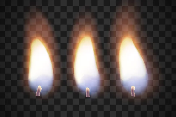 Bougies de flamme réalistes — Image vectorielle