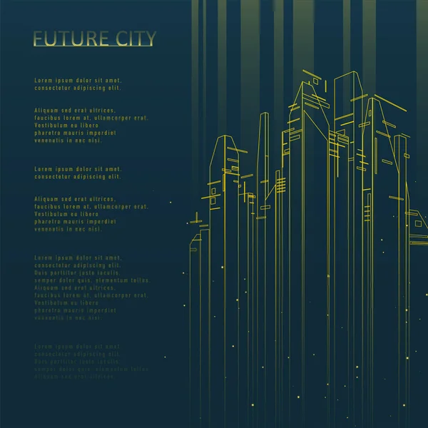 Illustration der zukünftigen Skyline der Stadt — Stockvektor