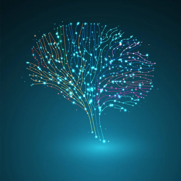 Αφηρημένο πολύχρωμες συνδέσεις εγκεφάλου — Διανυσματικό Αρχείο