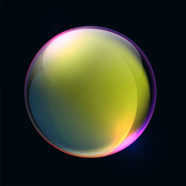 Burbuja transparente colorida — Vector de stock