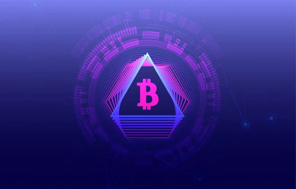 Cyberpunk bitcoin ilustración — Vector de stock