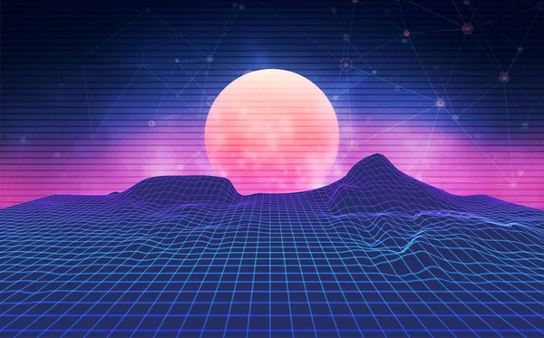 Futuristische Retro-Landschaft — Stockvektor