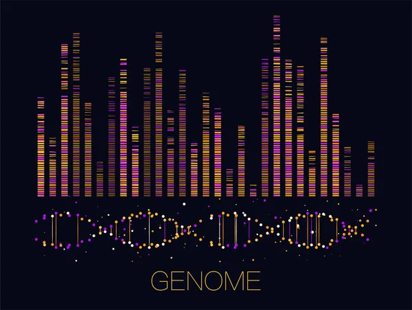 Visualización de datos genómicos grandes — Vector de stock