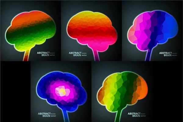 Estrutura colorida na forma de cérebro —  Vetores de Stock