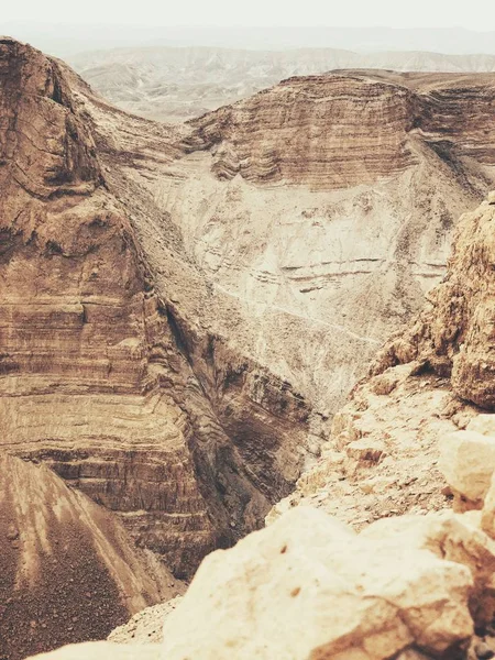 Vista do deserto da Masada — Fotografia de Stock
