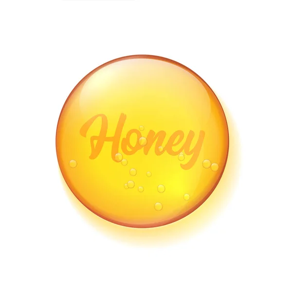 Gota realista de miel — Vector de stock