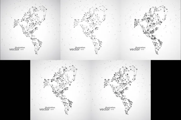 Mapa Ameryki Północnej i Południowej — Wektor stockowy