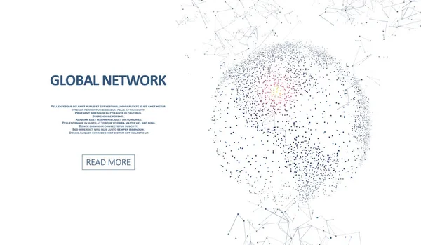 Imagem Tecnológica Globo Espaço Poligonal Abstrato Conceito Gráfico Rede Global —  Vetores de Stock