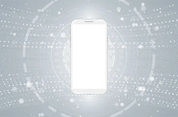 Cellulare Realistico Illustrazione Smartphone Sfondo Astratto Concetto Grafico Tuo Design — Vettoriale Stock