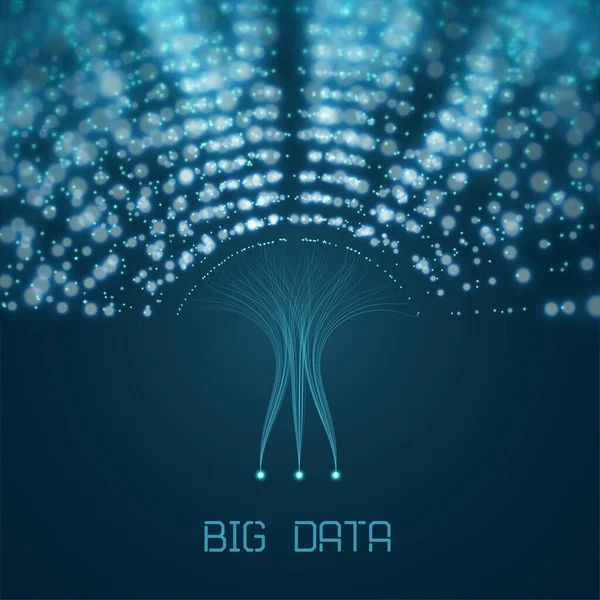 Visualización Abstracta Infografías Representación Código Big Data Red Futurista Analítica — Vector de stock