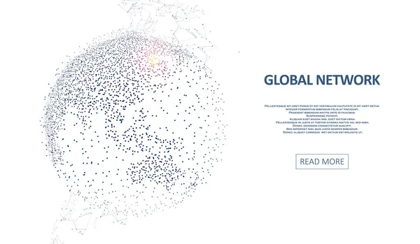 Technologie Bild Der Welt Abstrakter Polygonaler Raum Globales Netzwerk Grafisches — Stockvektor