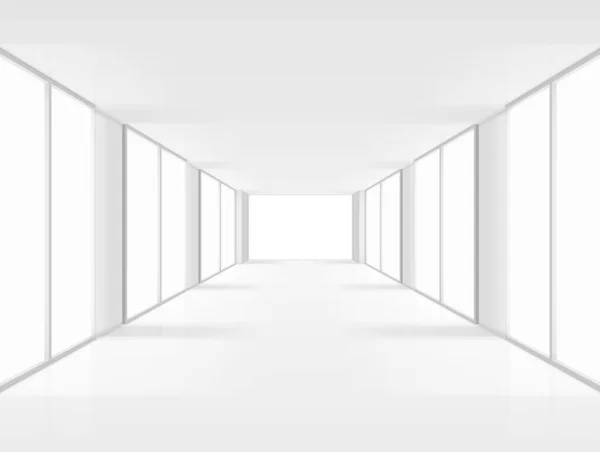 Töm Interiör Med Stora Fönster Grafiskt Koncept För Din Design — Stock vektor