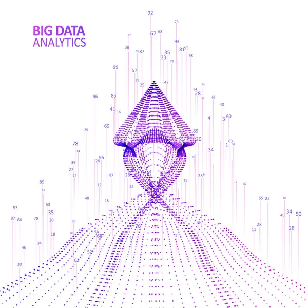 Visualización Abstracta Infografías Representación Código Big Data Red Futurista Analítica — Vector de stock