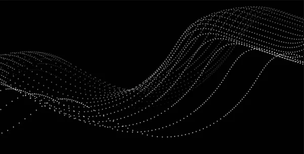 未来主义的波尖 粒子的抽象波 数字粒子网格虚拟现实 为您的设计提供图形化概念 — 图库矢量图片