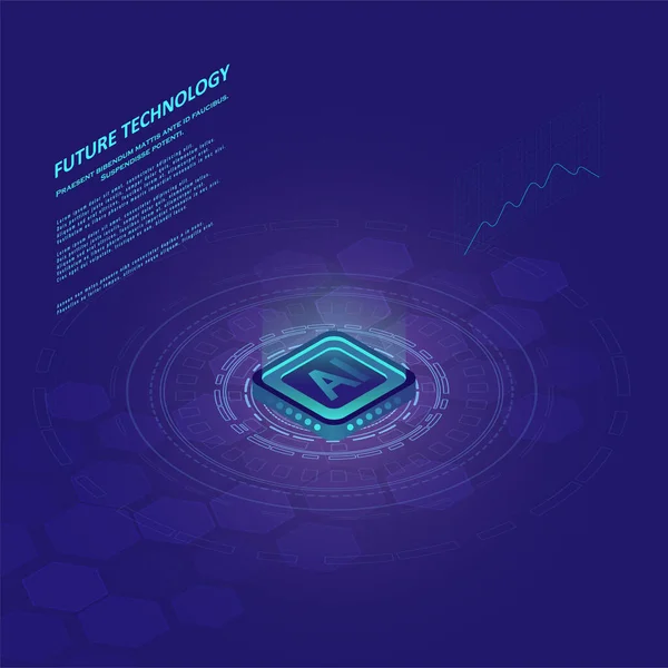Ilustração Inteligência Artificial Fundo Futurista Abstrato Placa Circuito Tech Ilustração — Vetor de Stock