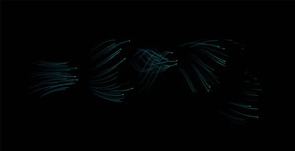 Lignes Ondes Abstraites Circulant Pour Visualisation Transmission Données Concept Graphique — Image vectorielle