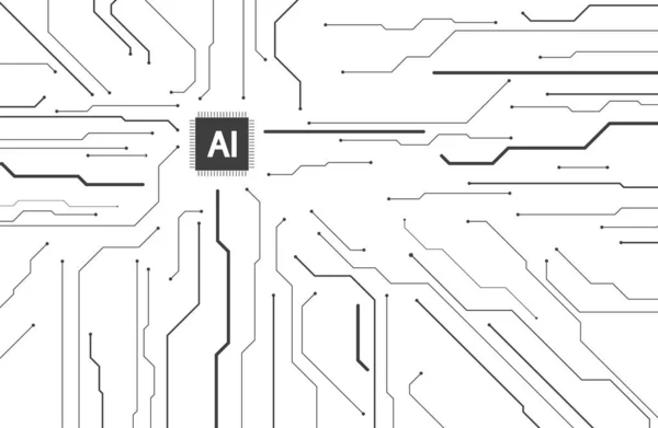 Illustration Intelligence Artificielle Intelligence Artificielle Concept Apprentissage Automatique Carte Circuit — Image vectorielle