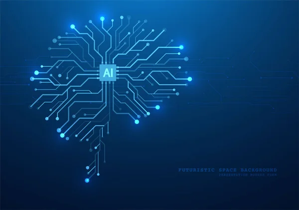 Cérebro Tecnológico Conceito Aprendizado Máquina Placa Circuito Abstrata Fundo Inovação —  Vetores de Stock