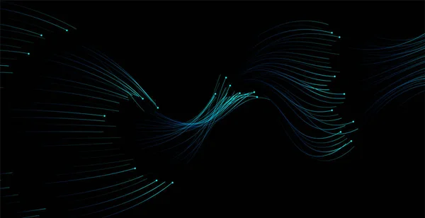 Lignes Ondes Abstraites Circulant Pour Visualisation Transmission Données Concept Graphique — Image vectorielle