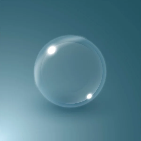 Zeepwaterbel Transparante Geïsoleerde Realistische Illustratie Grafisch Concept Voor Ontwerp — Stockvector