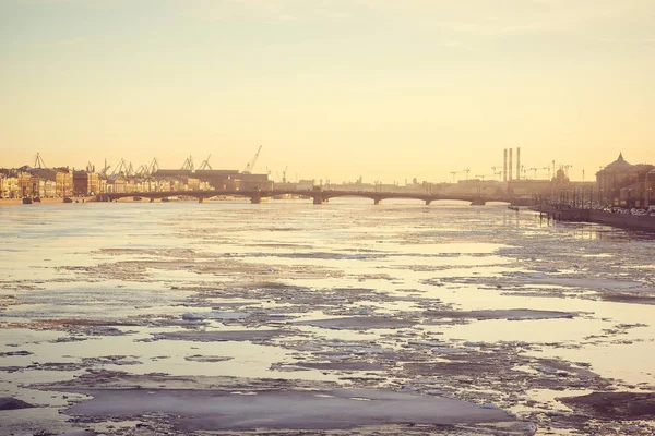 Neva River Spring Sunset Petersburg — Stock Photo, Image