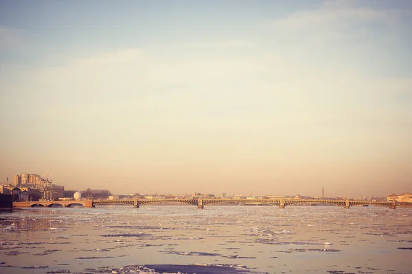 Neva River Spring Sunset Petersburg — Stock Photo, Image