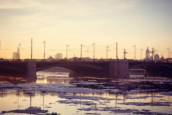 Neva River Spring Sunset Petersburg — Stock Photo, Image