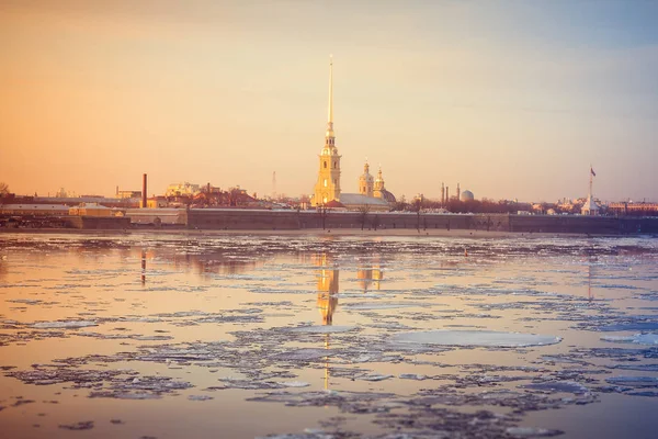 Peter Paul Fortress Sunset Petersburg — Stock Photo, Image
