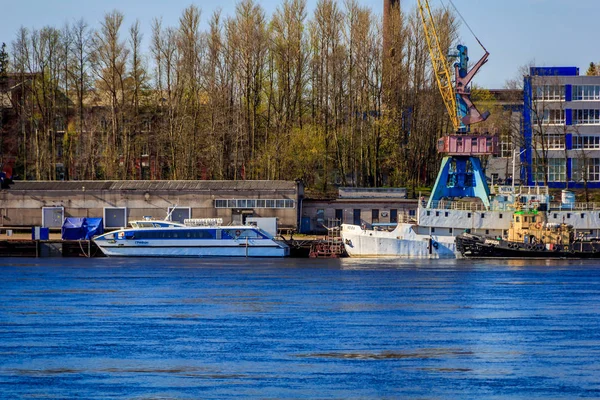 Rivière Neva Est Périphérie Ville Rivière Par Temps Ensoleillé Printemps — Photo