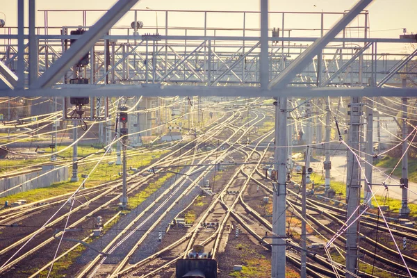 Ferrocarriles Rusos Rieles Primavera — Foto de Stock